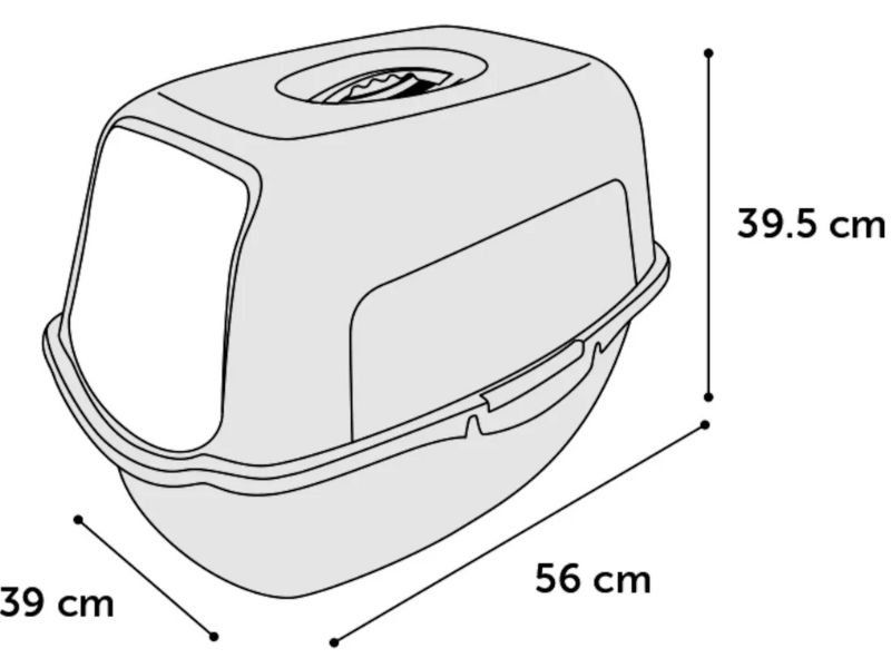 Закрита котешка тоалетна Flamingo CAT TOILET LEXIE BLACK L 39x56x39,5CM Черен 2