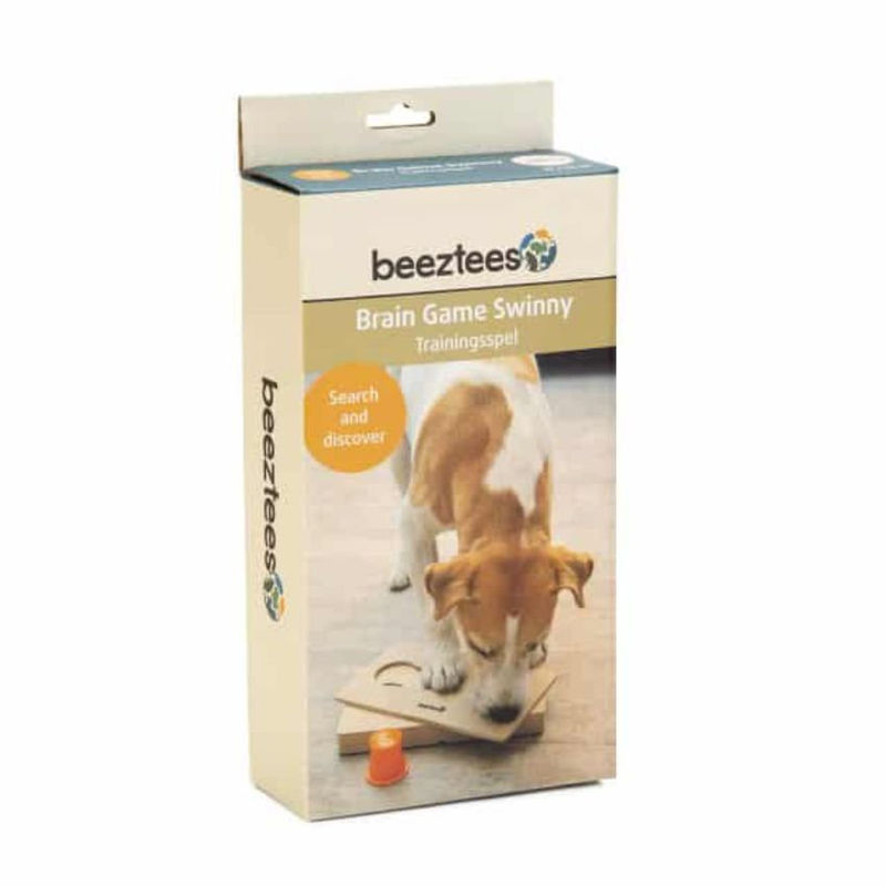 Дървена интерактивна играчка Beeztees Brain Game Swinny за кучета Кафяв 3