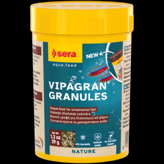 sera Vipagran Granules 39 г / 100 мл - основна храна за рибки от средния слой