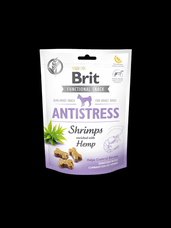 Brit Care Dog Functional Snack Antistress Shrimps – антистрес лакомство със скариди и коноп 150гр. 0.150 кг.