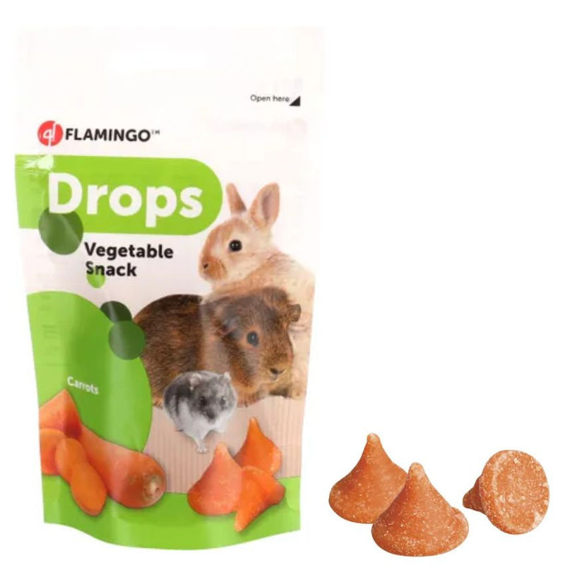Лакомства с моркови Flamingo Carrot drops за гризачи 75 гр. 2