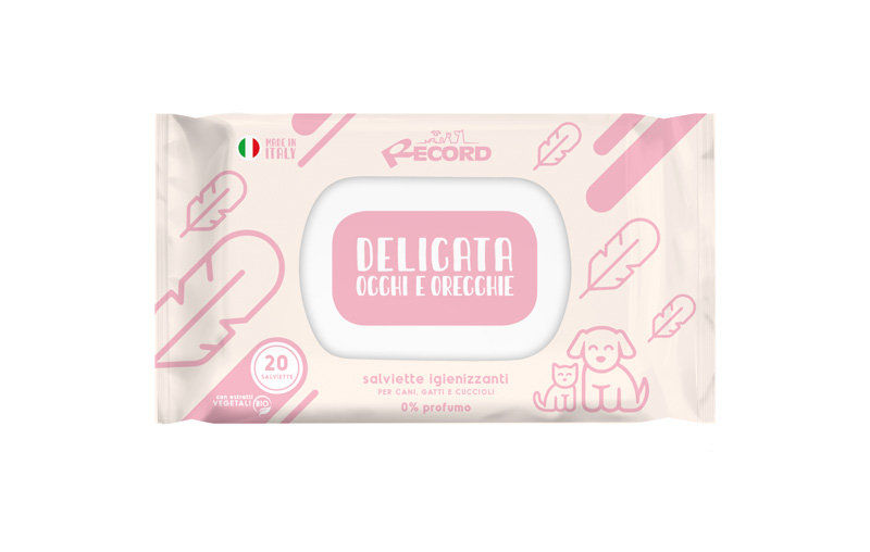 Record delicate wet wipes 20pcs. – Мокри кърпи за почистване на очи и уши 20бр. 13 x 19см. 1 бр.